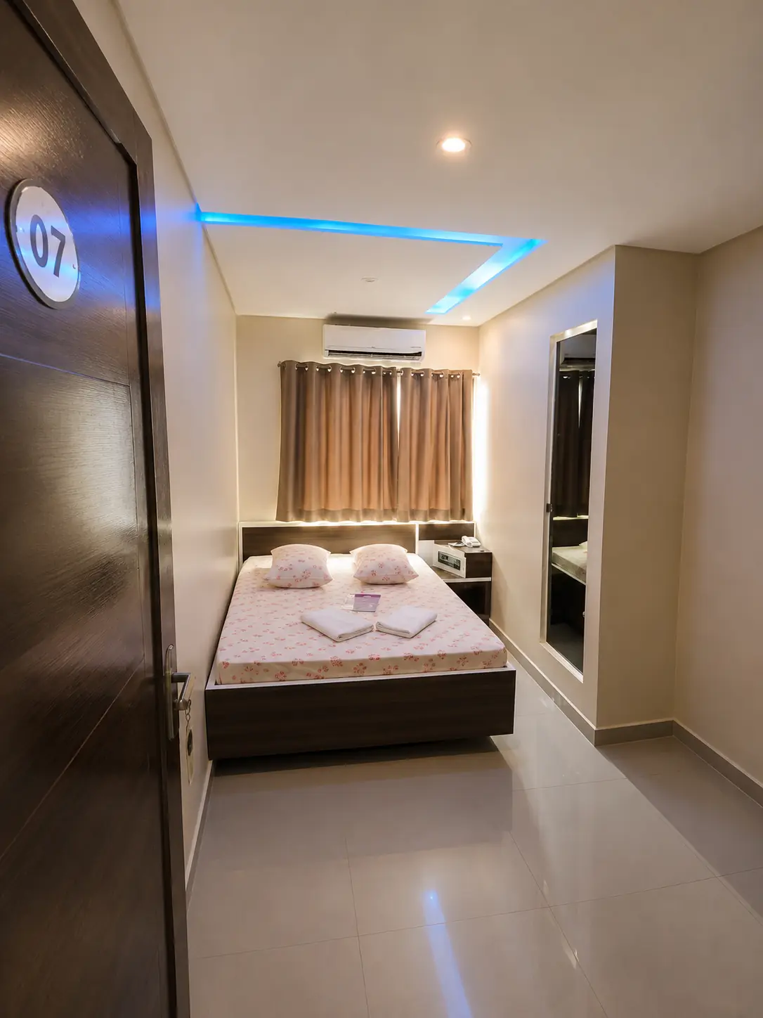 Quarto individual no final do dia